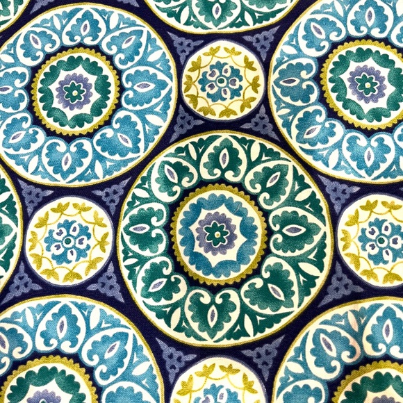 Berkshire Home Screen print fabric turquoise decor craft sewing indoor outdoor - Picture 2 of 4